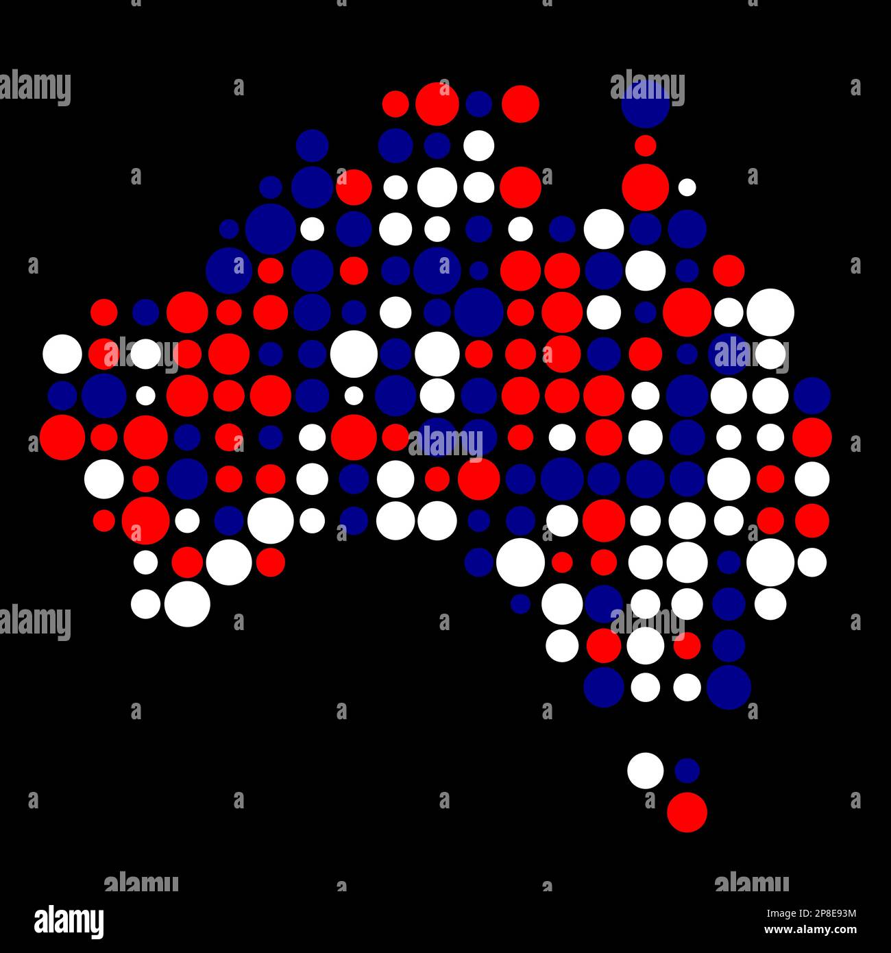 Abgeleitete Musterabbildung für Australien Map Silhouette mit Pixeln Stock Vektor