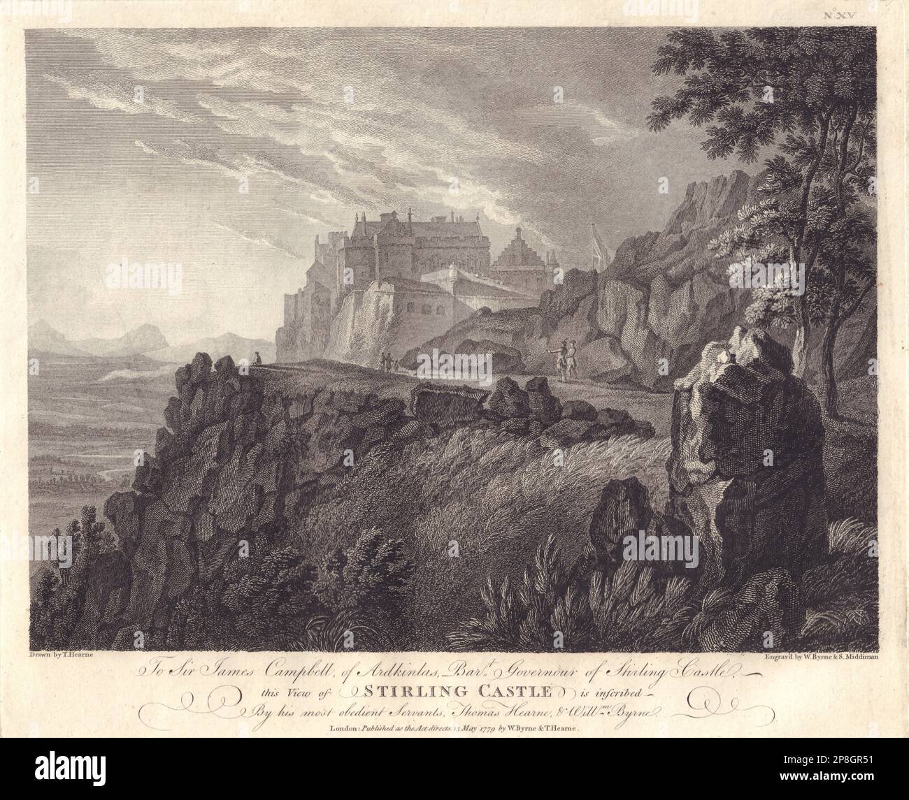 Stirling Castle, Schottland. GROSE 1779 altes antikes, altmodisches Druckbild Stockfoto