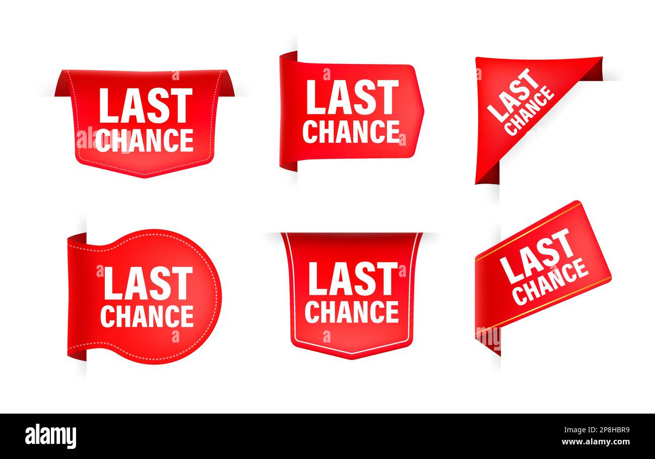 Rotes Band mit Text letzte Chance. Banner Band Label letzte Chance Stock Vektor