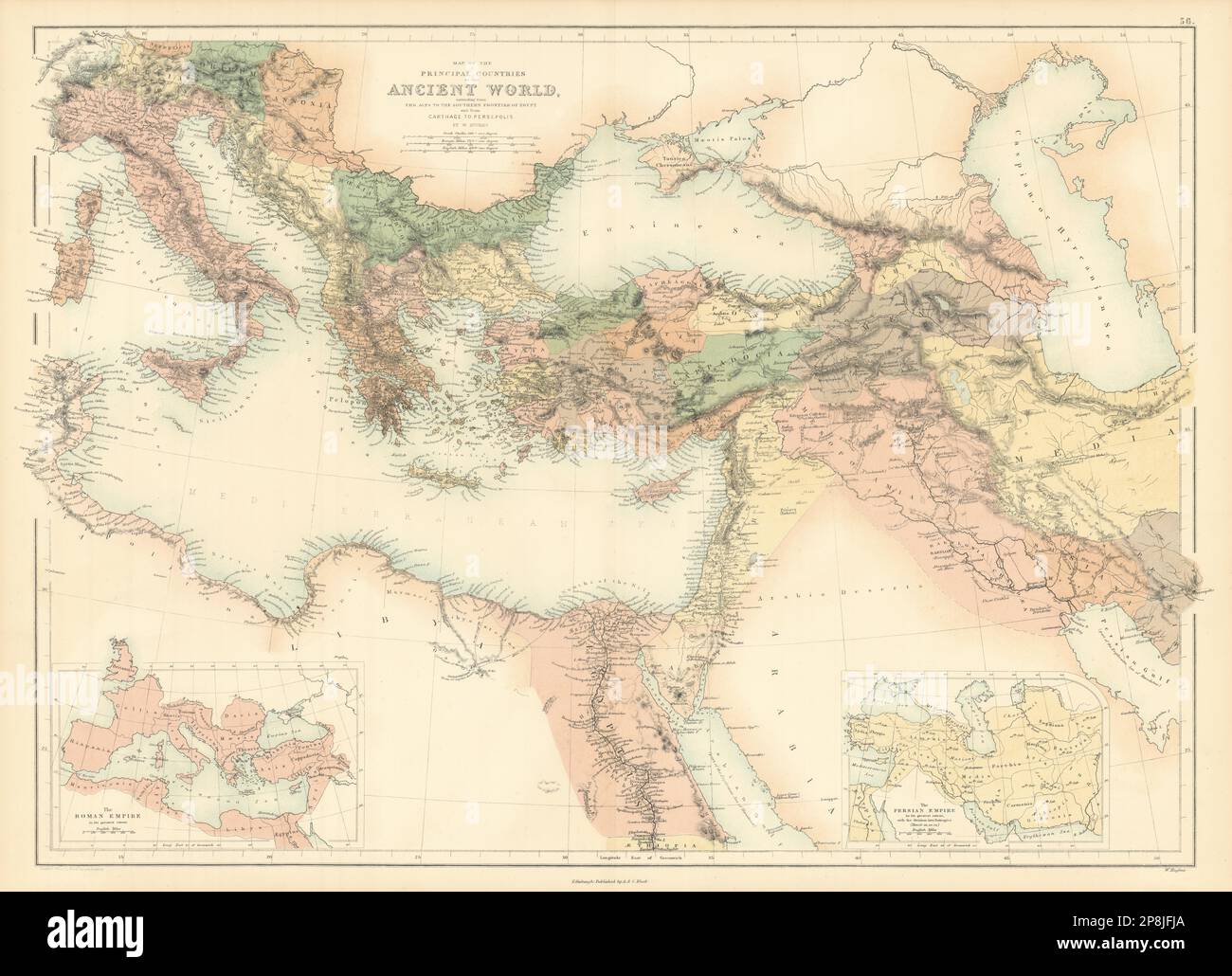 Die Antike Welt. Östliches Mittelmeer Und Naher Osten. BARTHOLOMEW 1862 alte Karte Stockfoto