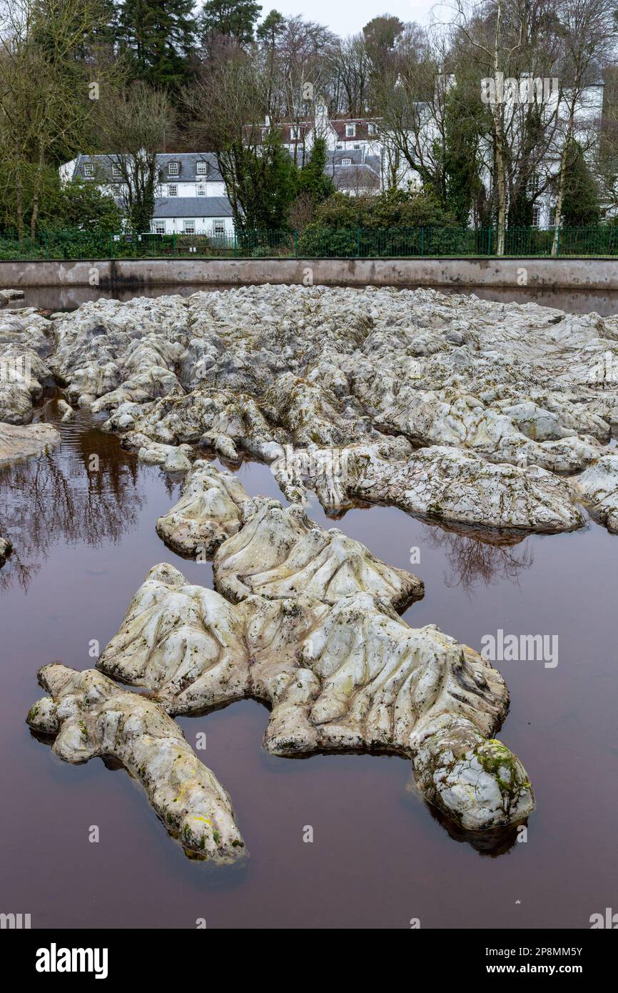 Die große polnische Karte von Schottland ist ein großes dreidimensionales Modell von Schottland im Freien, außerhalb des Dorfes Eddleston bei Peebles Stockfoto