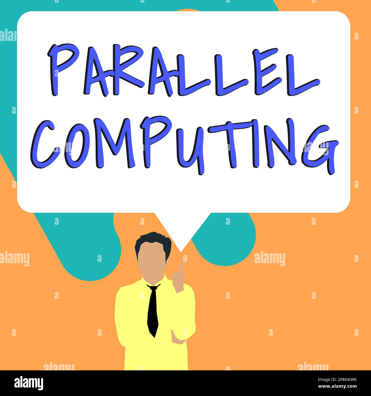 Handgeschriebenes Schild Parallel Computing. Geschäftsansatz simultane Berechnung mittels Software und Hardware Stockfoto