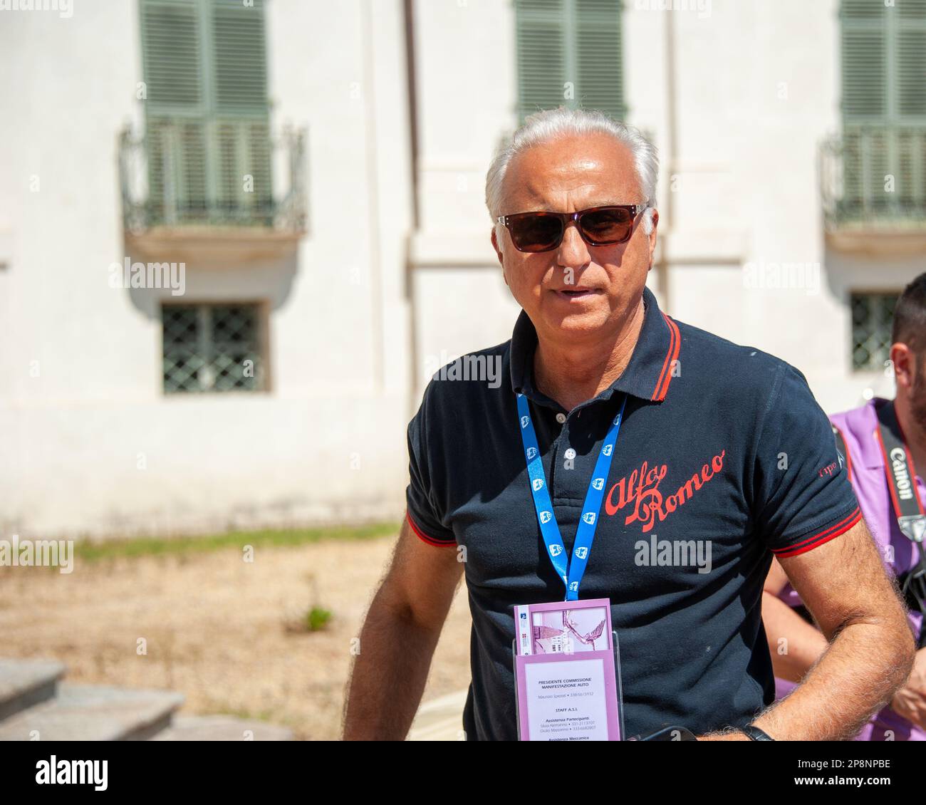 06/10/2017 (Turin) Corrado Lopresto bei einem Eleganz-Wettbewerb für Oldtimer im Palazzina di caccia di Stupinigi Stockfoto