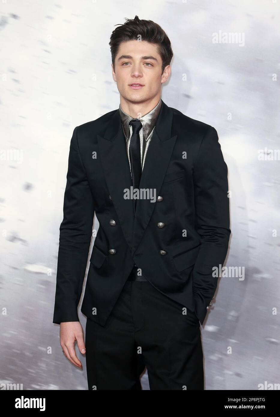 Asher Angel nimmt an der britischen Premiere von Shazam Teil! Fury of the Gods am Cineworld Leicester Square in London, England. Stockfoto