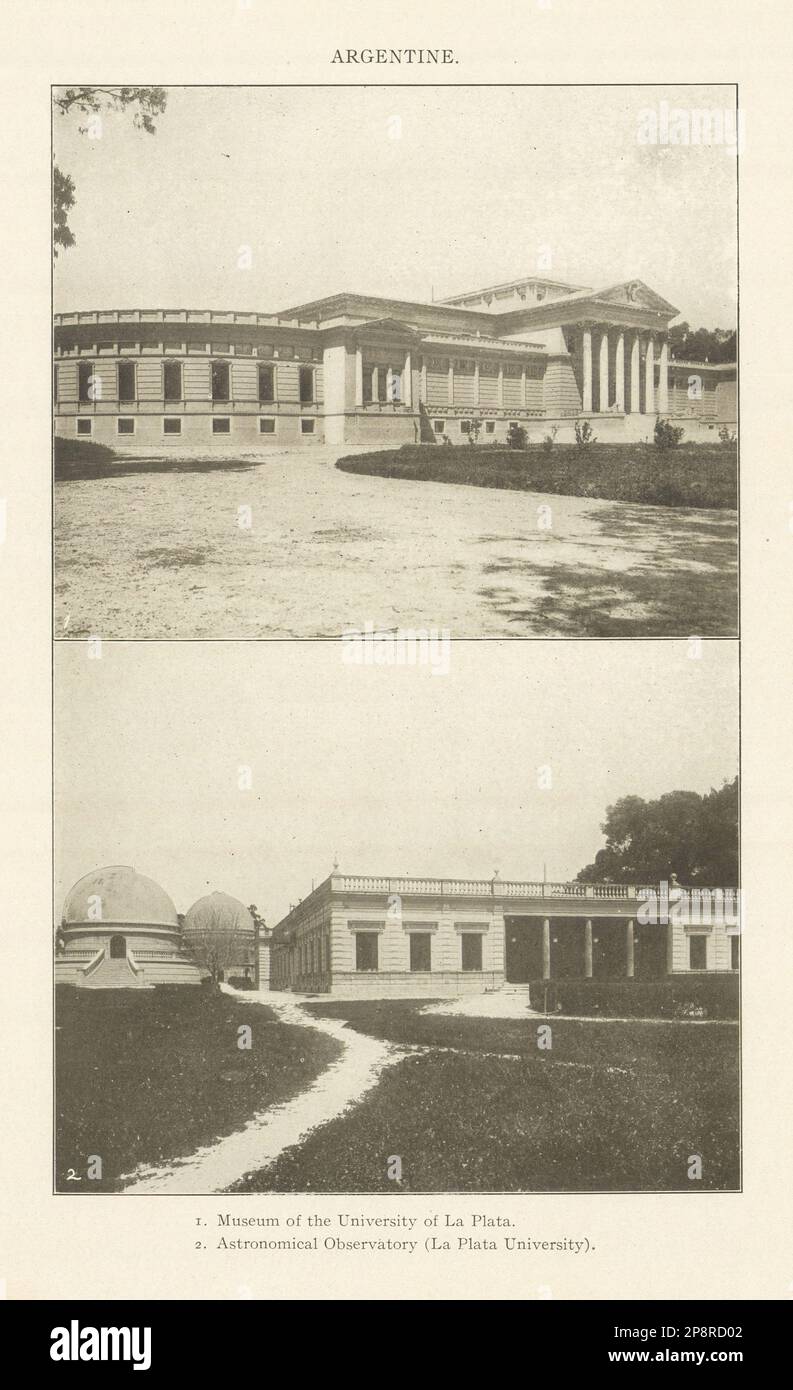 ARGENTINISCHES Museum der Universität La Plata. Astronomisches Observatorium 1907 Stockfoto