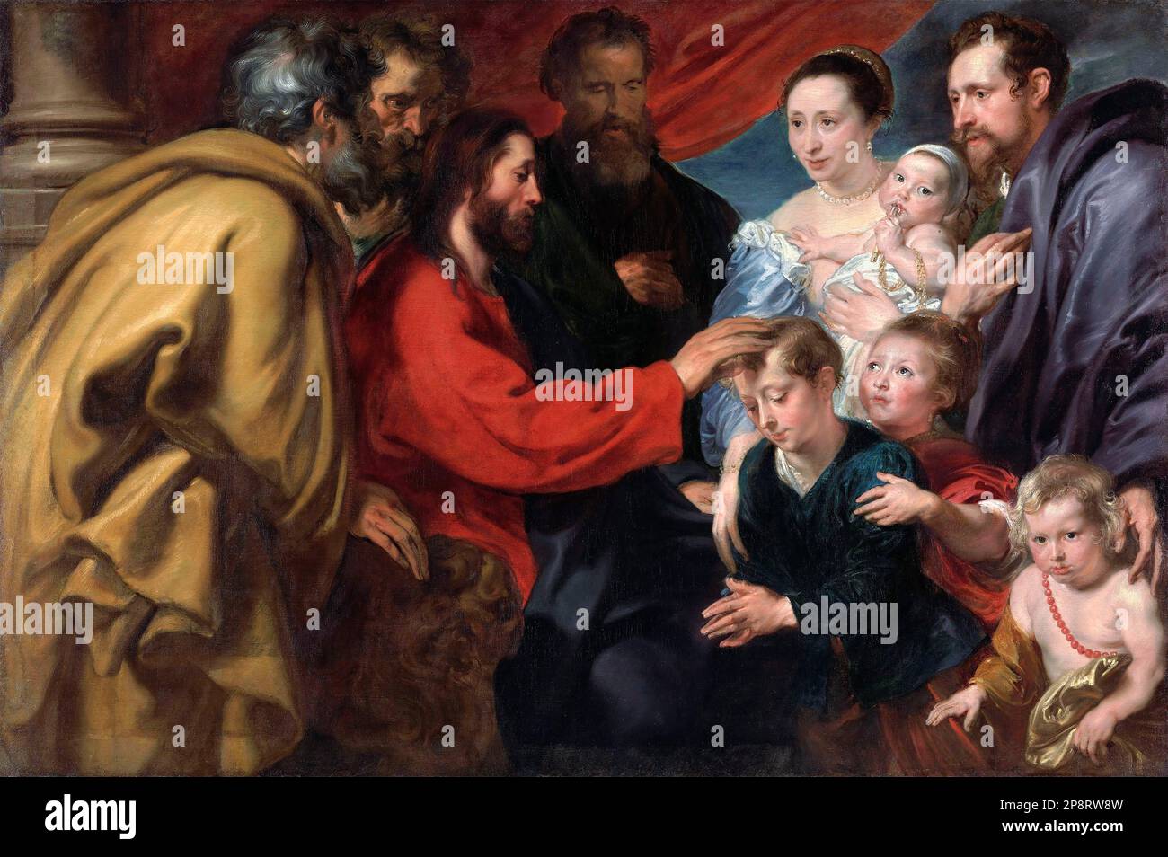 Let the Children come to me by Sir Anthony van Dyck (1599-1641), Oil on Canvas, c. 1618-20 Stockfoto