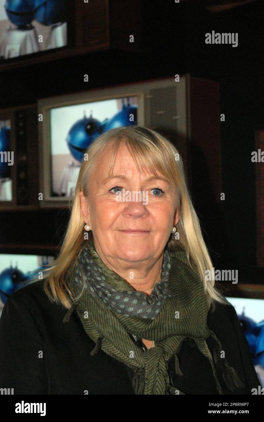 Ingmarie Halling, die in den 1970er Jahren mit ABBA (Kostümdesign und Make-up) auf Tour war und jetzt Creative Director-Kuratorin des ABBA-Museums Stockholm Schweden ist. Stockfoto