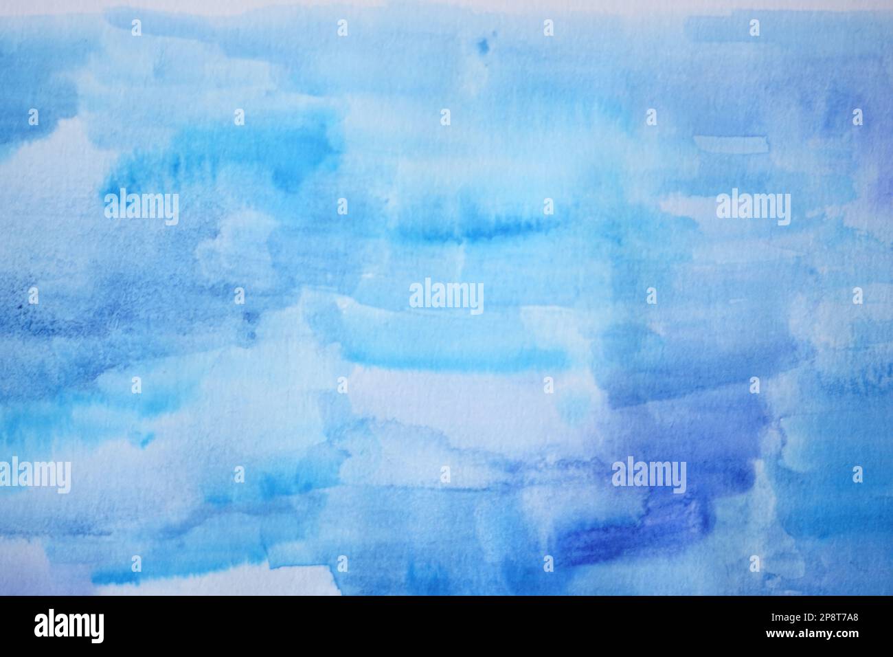 Verschwommener blauer abstrakter Hintergrund mit Aquarellfarben Stockfoto
