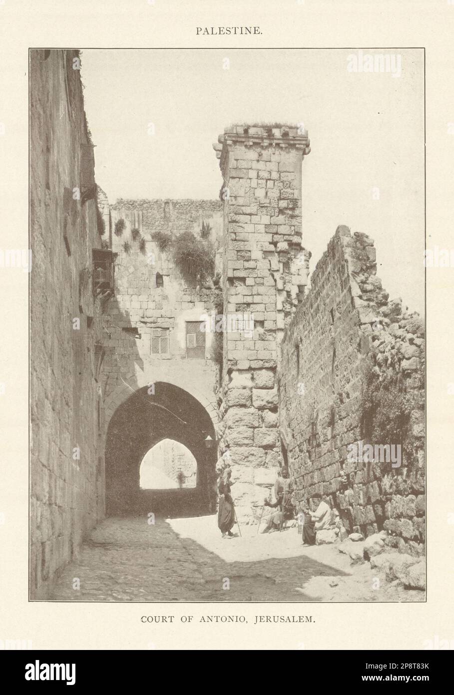 Palästina. Court of Antonio, Jerusalem 1907 altes antikes Vintage-Druckbild Stockfoto