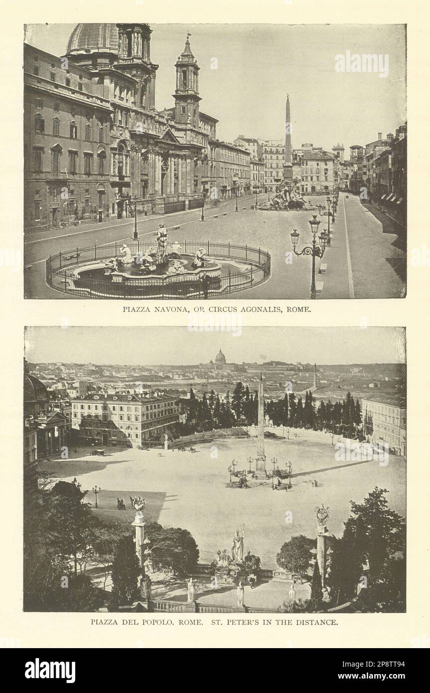 Piazza Navona, Circus Agonalis. Piazza Del Popolo, Rom. St. Peter ist 1907 Stockfoto