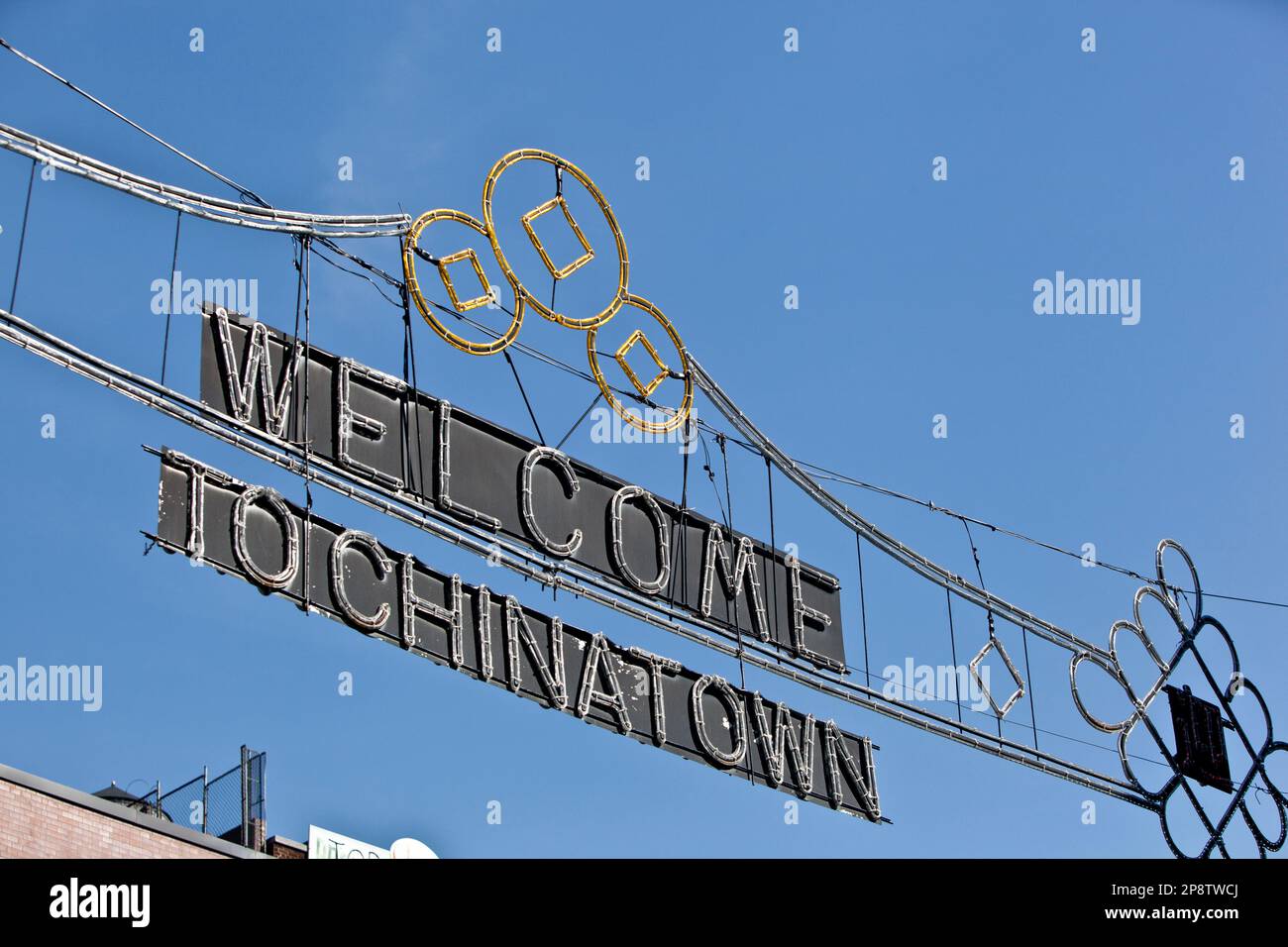 Schild „Willkommen in Chinatown“. Canal Street, New York City Stockfoto