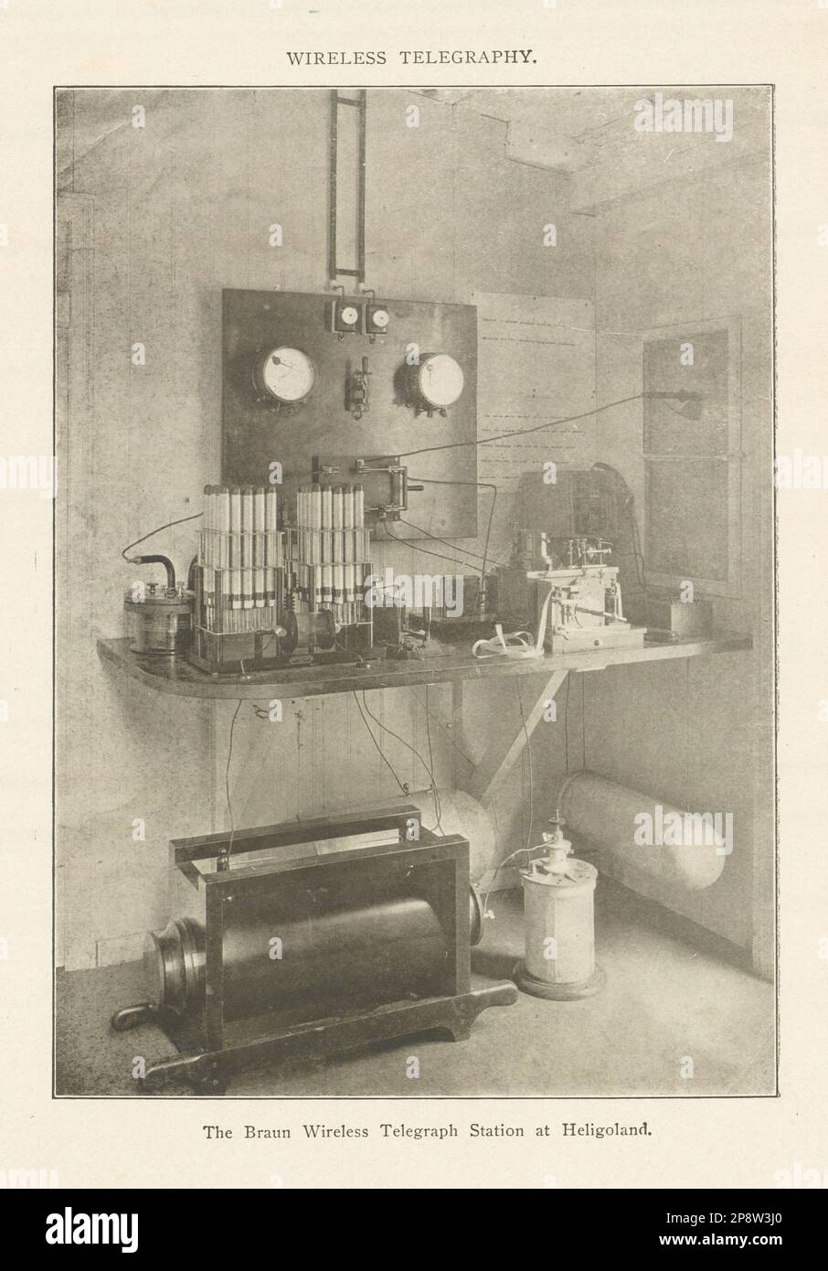 DRAHTLOSE TELEGRAPHIE. Braun Wireless Telegraph Station, Helgoland. Deutschland 1907 Stockfoto