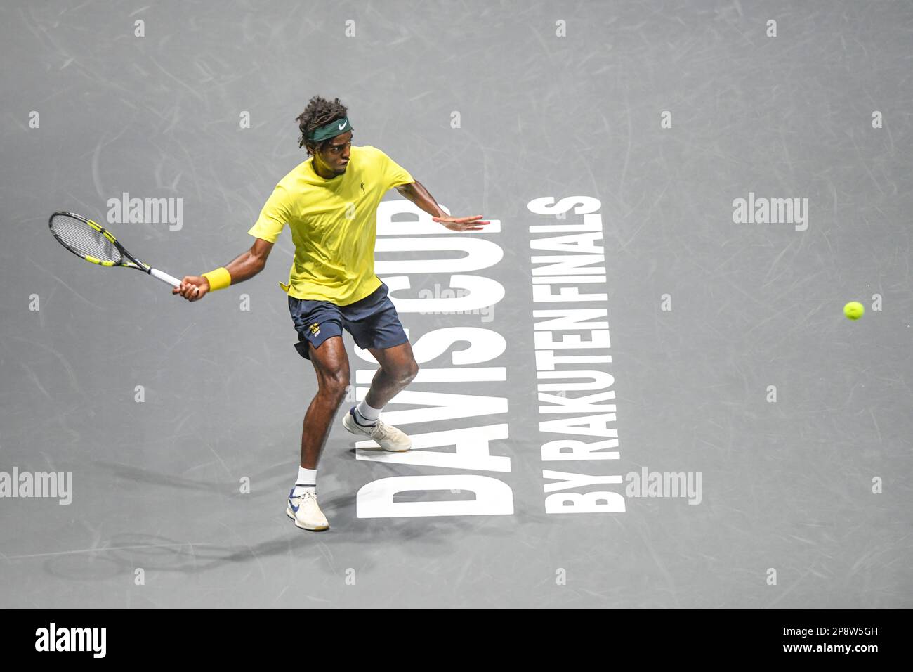 Elias Ymer (Schweden) gegen Italien. Davis-Cup-Finale, Gruppe A (Bologna) Stockfoto