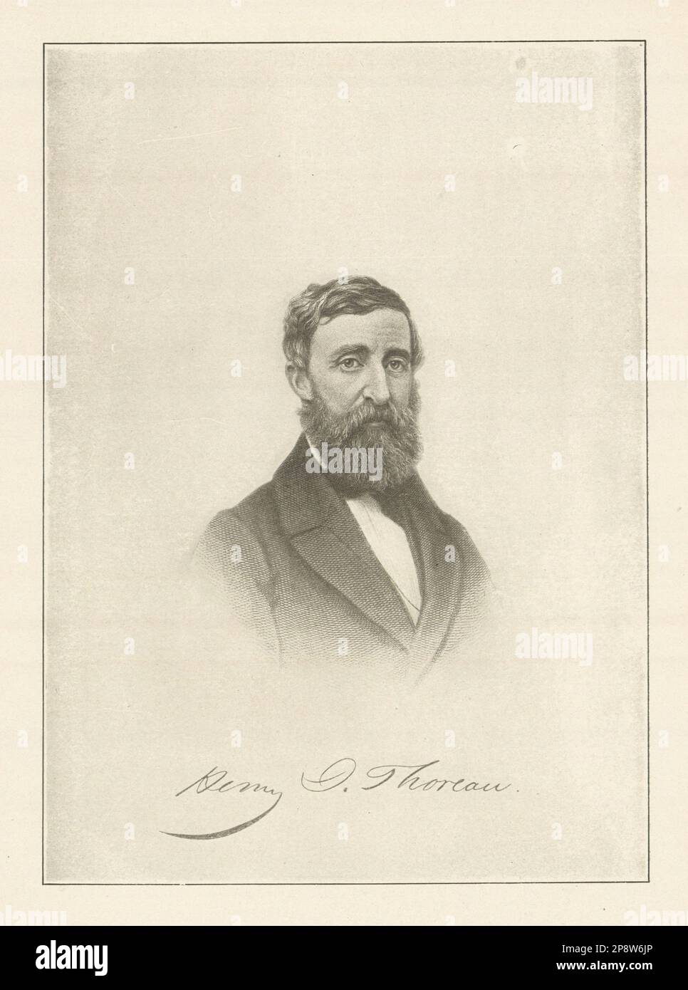 Henry David Thoreau. USA 1907 altes, antikes, altmodisches Druckbild Stockfoto