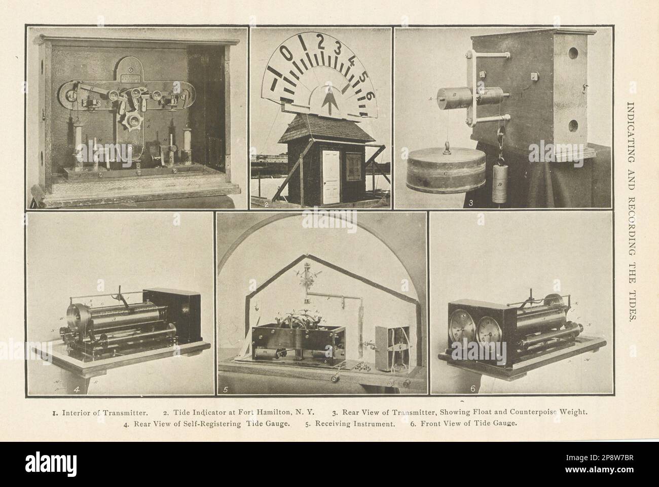 ANZEIGE und AUFZEICHNUNG VON GEZEITEN Sender Anzeige Fort Hamilton NY Float 1907 Stockfoto