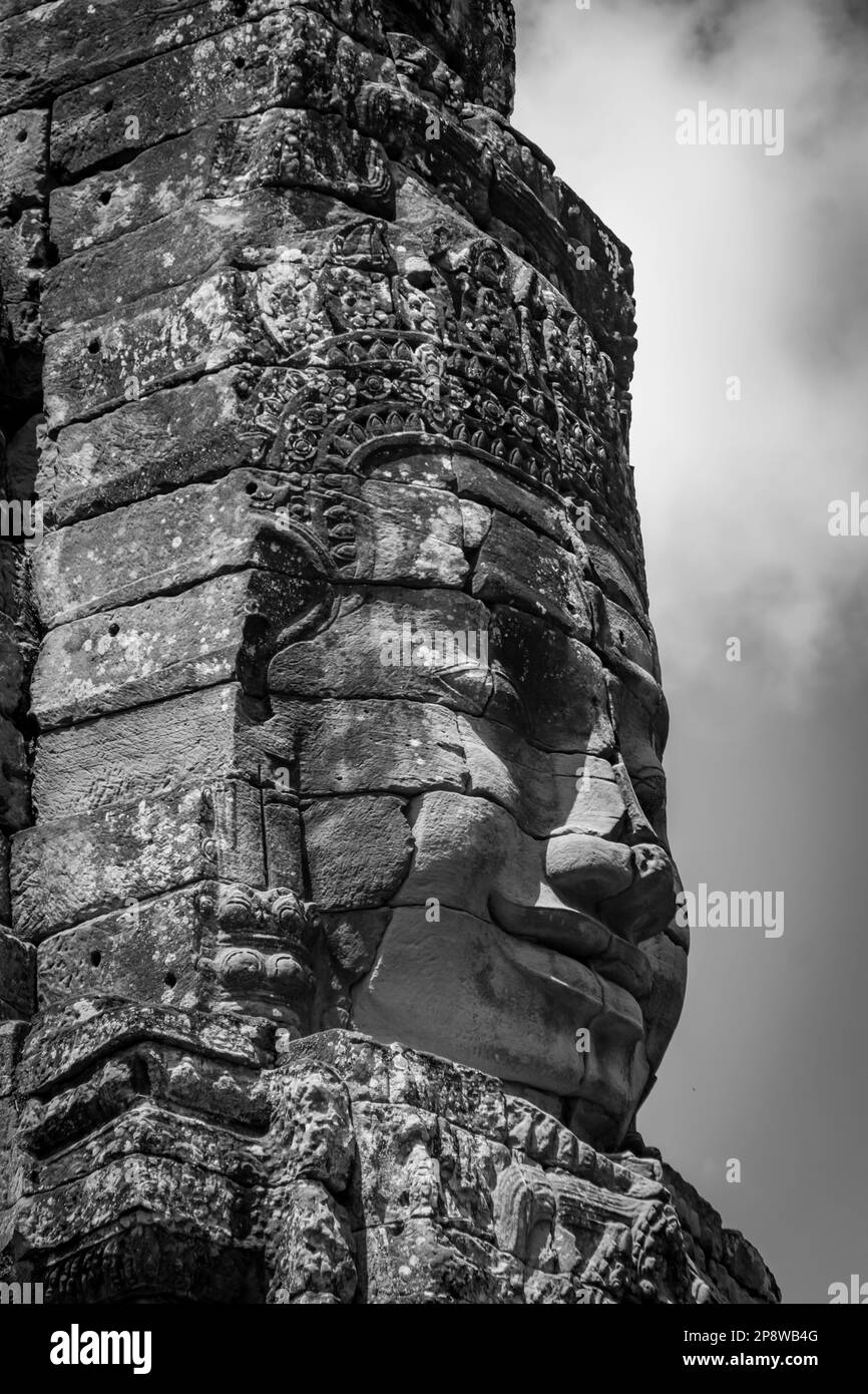 Schwarz-weiß Angkor Wat in Siem Reap, Kambodscha Stockfoto