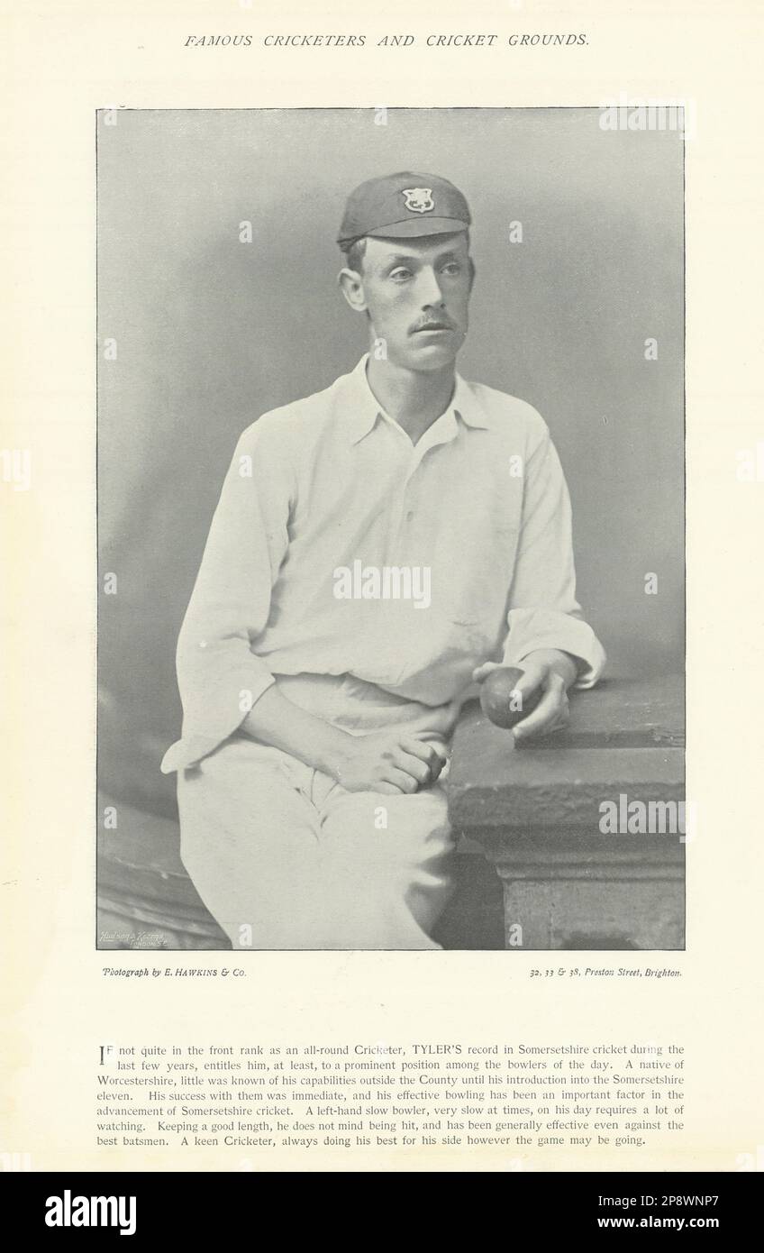 Edwin 'Ted' James Tyler. Linkshänder Bowler. Somerset Cricketer, 1895 Jahre alt Stockfoto