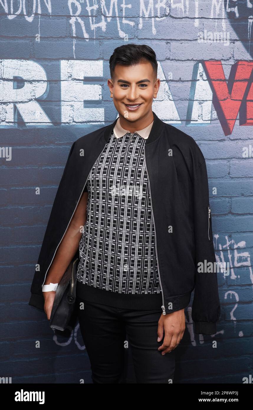 Junaid Ahmed kommt zur Gala-Vorführung von Scream 6 im Odeon West End in London. Foto: Donnerstag, 9. März 2023. Stockfoto