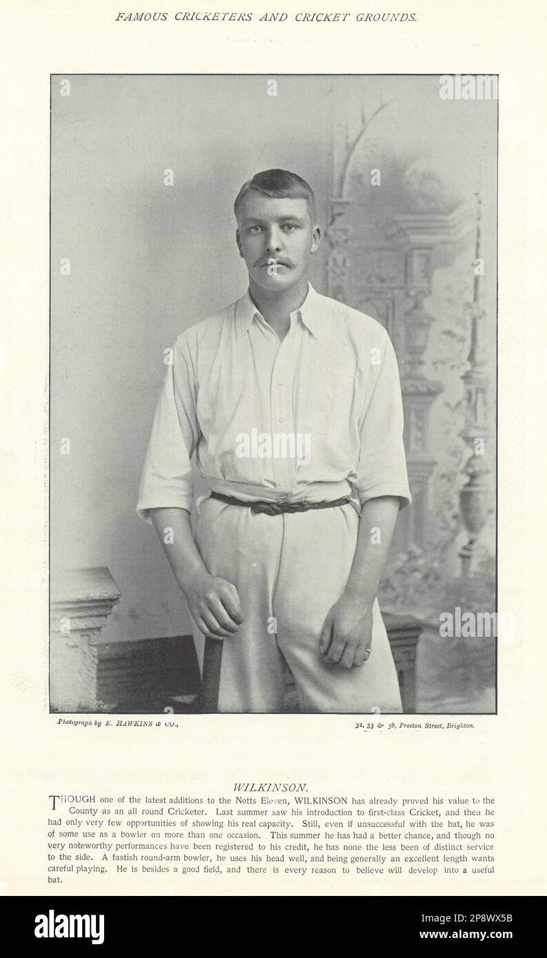 William Wilkinson. Rechter Arm, schneller, mittlerer Bowler. Nottinghamshire Cricketer 1895 Stockfoto