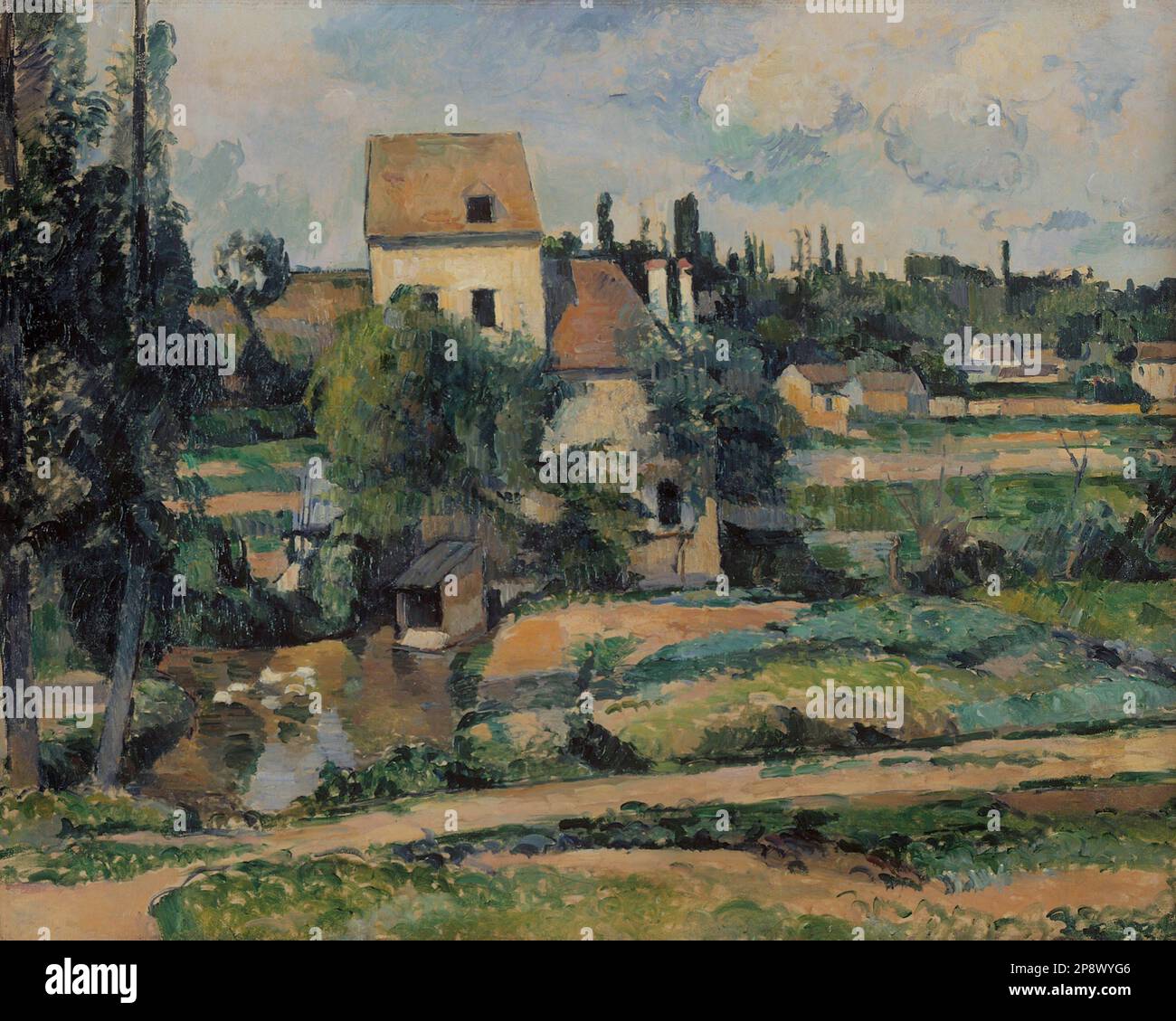 Deutsch: Die Mühle an der Couleuvre bei Pontoise 1881 von Paul Cézanne Stockfoto