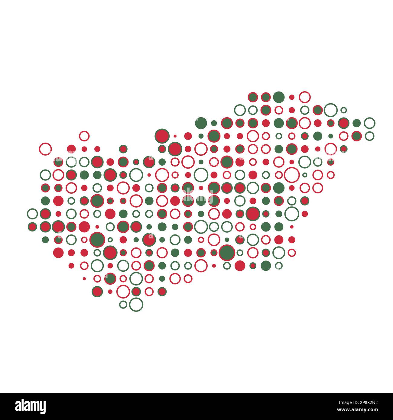 Ungarn Kartensilhouette verpixelt abgeleitete Musterdarstellung Stock Vektor