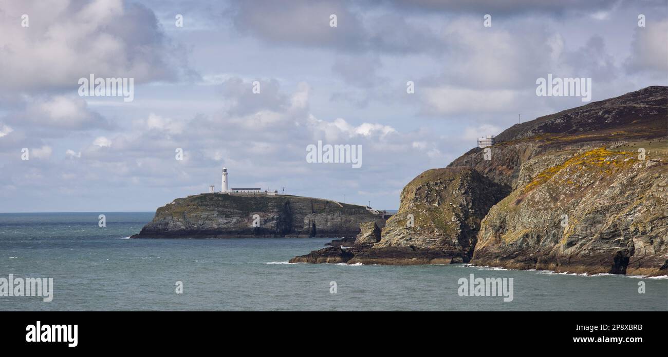 Bilder vom Wales Coast Path, South Stack Leuchtturm, Holyhead Mountain auf Holy Island, Nordwales Stockfoto