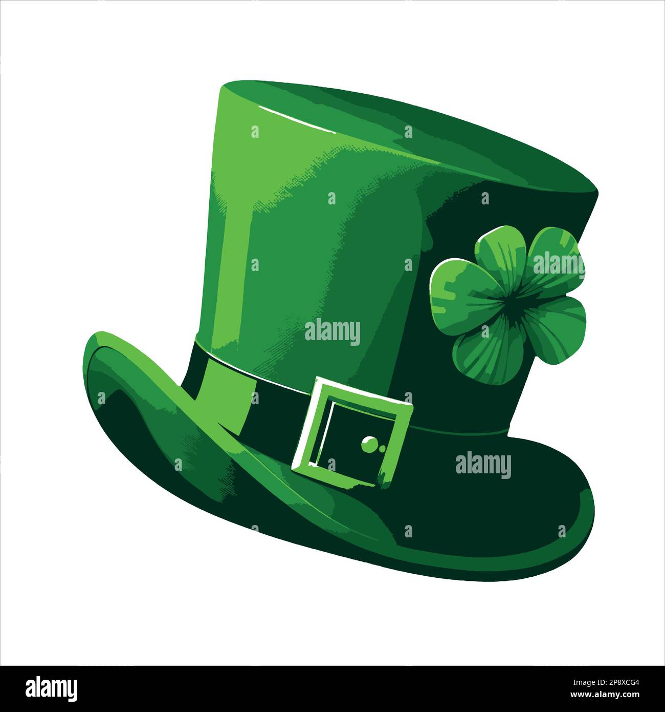 Saint Patrick Day Cloverleaf und Green hat Stock Vektor