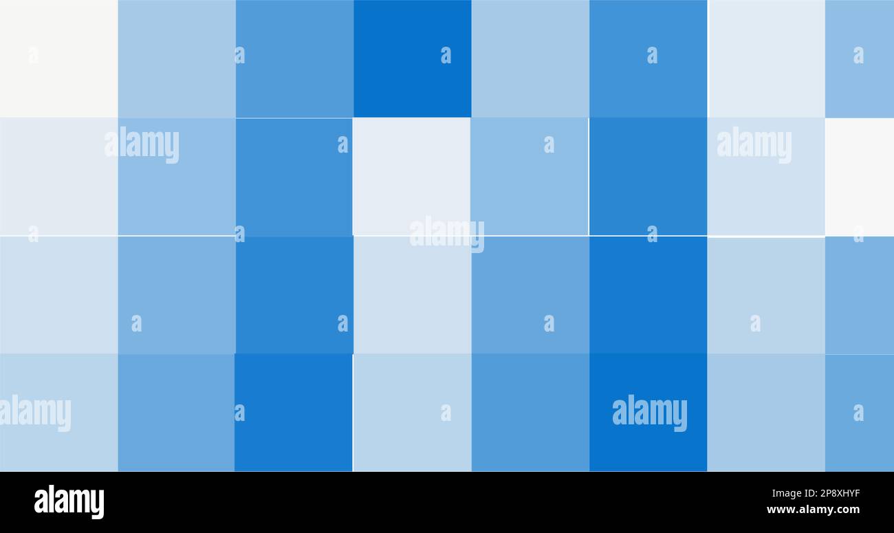 Zeilen mit blauen und weißen Pixeln mit Kopierbereich Stockfoto