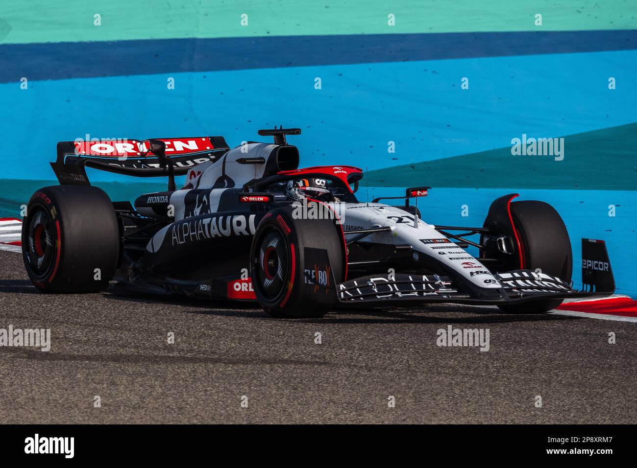 MANAMA, BAHRAIN, Sakhir Circuit, 4. März 2023: Nr. 21, Nick de VRIES, NDL, Scuderia Alpha Tauri, während des Bahrain Formel 1 Grand Prix in der Bahra Stockfoto