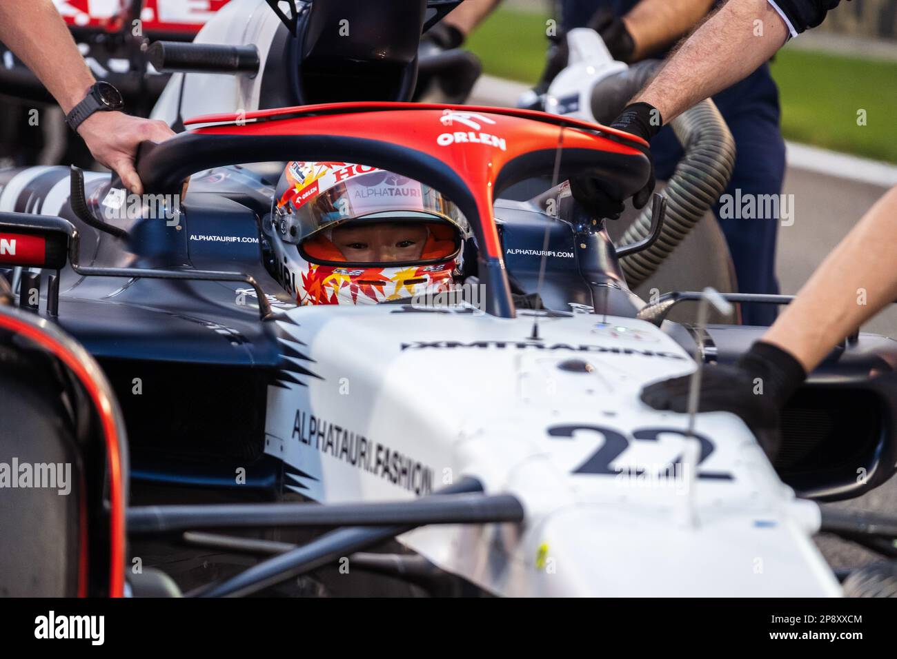 MANAMA, BAHRAIN, Sakhir Circuit, 5. März 2023: Nr. 22, Yuki TSUNODA, JAP, Team Scuderia Alpha Tauri, während des Bahrain Formel 1 Grand Prix bei der Ba Stockfoto