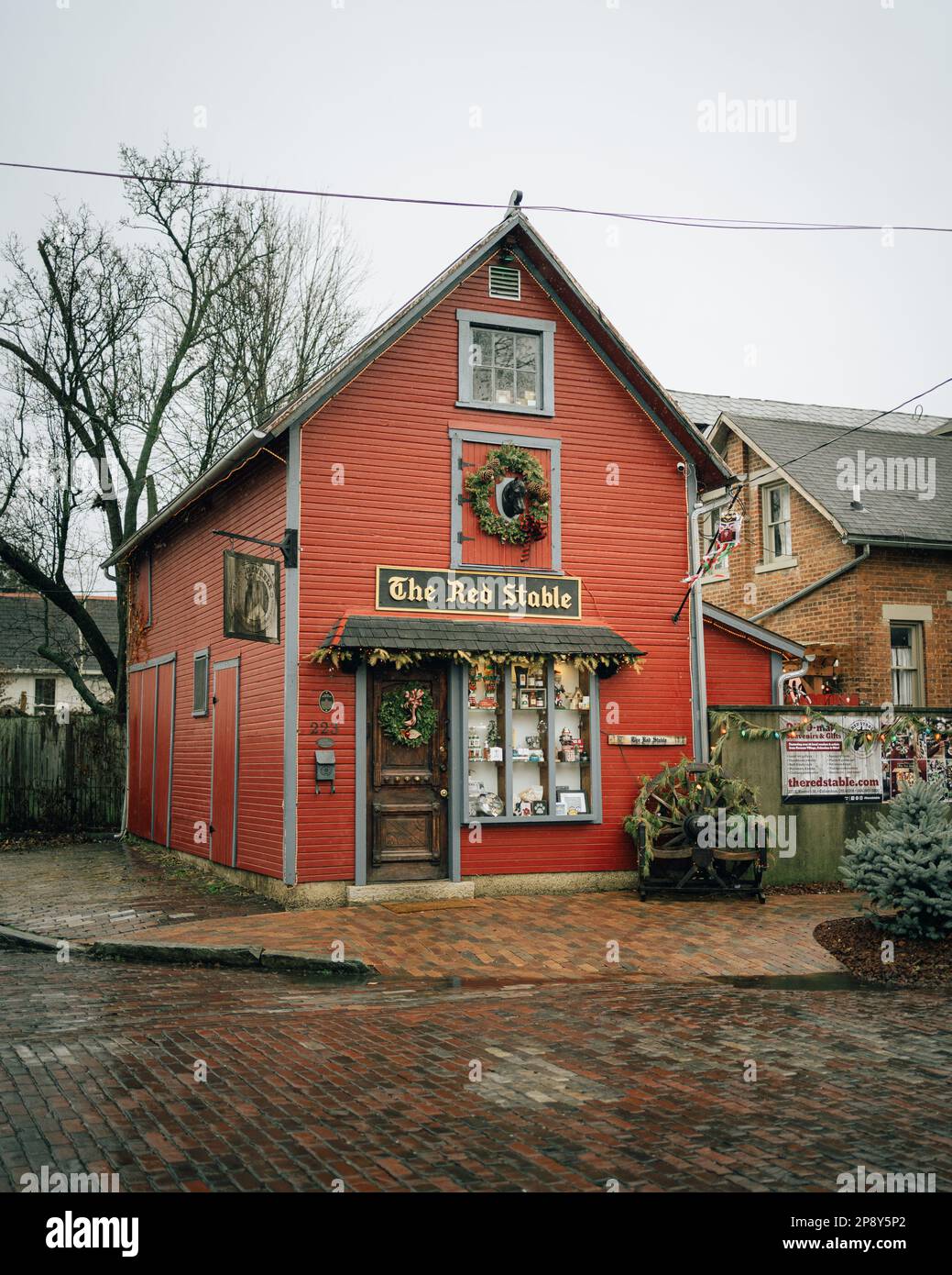 Der rote Stall in German Village, Columbus, Ohio Stockfoto