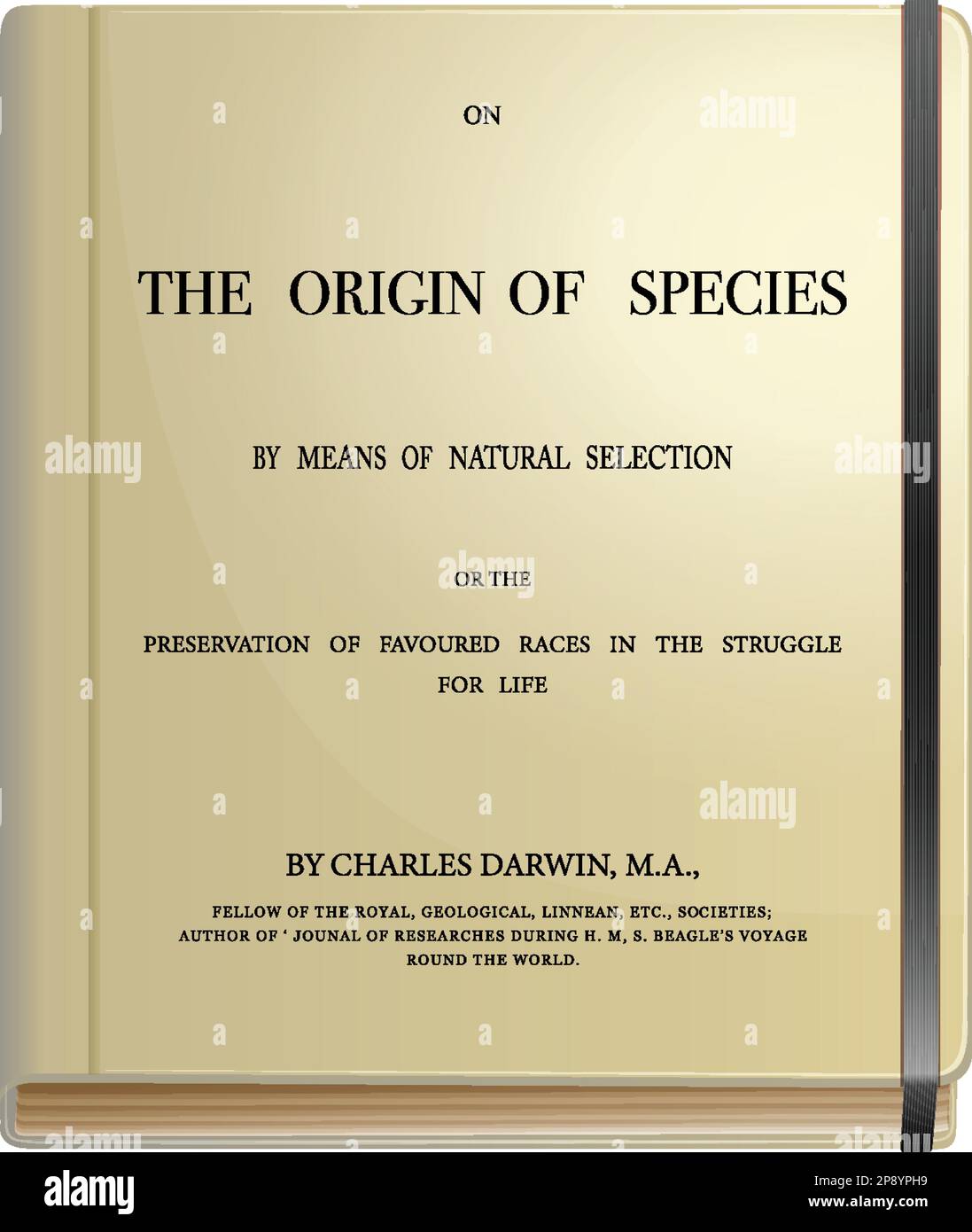 Die Herkunft des Artenbuchs von Charles Darwin Stock Vektor