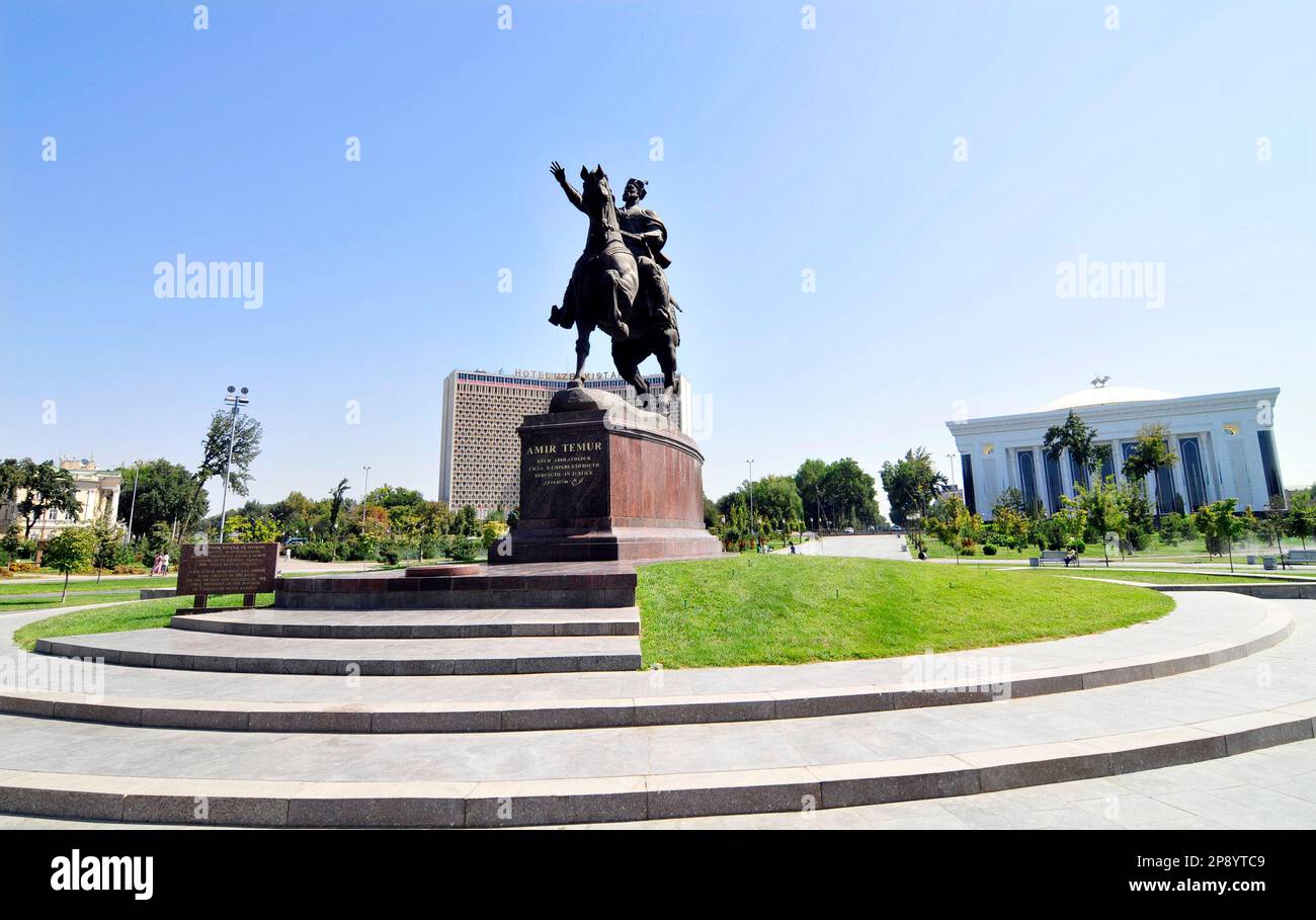 Denkmal Emir Timur in Taschkent, Usbekistan. Stockfoto