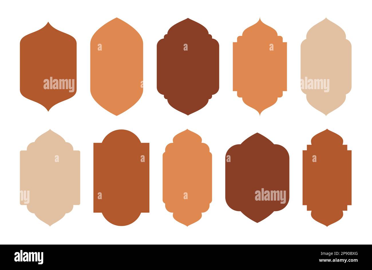 Islamische und ramadan-Karäe-Fenster im orientalischen Stil. Rahmen und Rahmen mit moderner Bo-Ho-Designvorlage. Stock Vektor