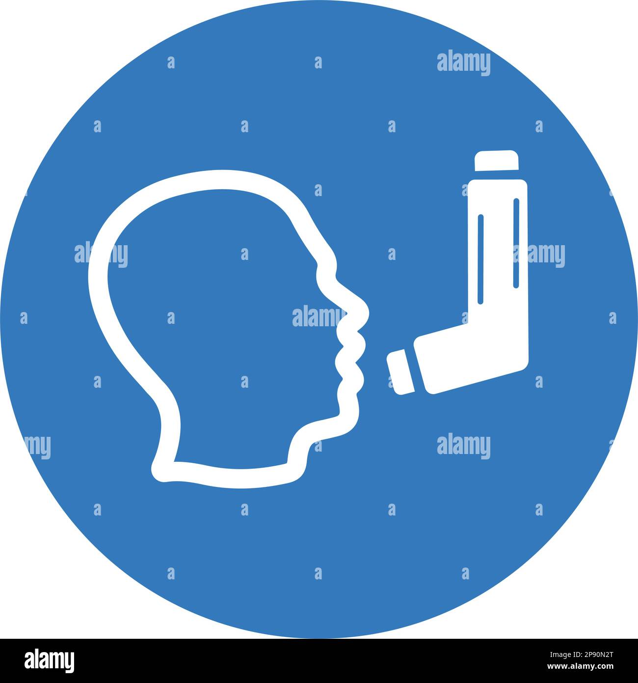 Symbol für Asthma, Atmung, Inhalator. Verwendung für kommerzielle, Printmedien, Web oder jede Art von Design-Projekten. Stock Vektor