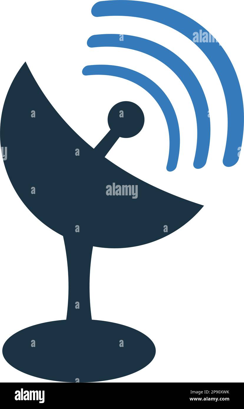 Symbol für Antenne, Schale, Satellit. Wunderschöne, sorgfältig gestaltete Ikone. Gut organisierte und editierbare Vektor für alle Verwendungen. Stock Vektor