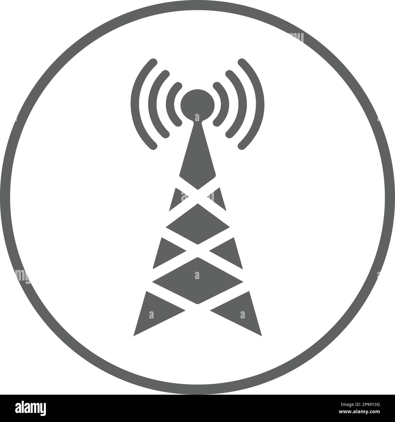 Kommunikation, Netzwerk, Tower-Symbol, Vektorgrafiken für verschiedene Anwendungen. Stock Vektor
