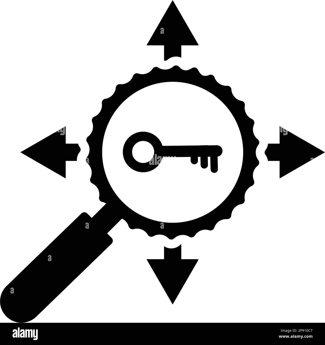 Symbol für Keyword-Ziel. Verwendung in Print-, Web-, Design-Projekten oder jeder Art von kommerziellen Zwecken. Stock Vektor