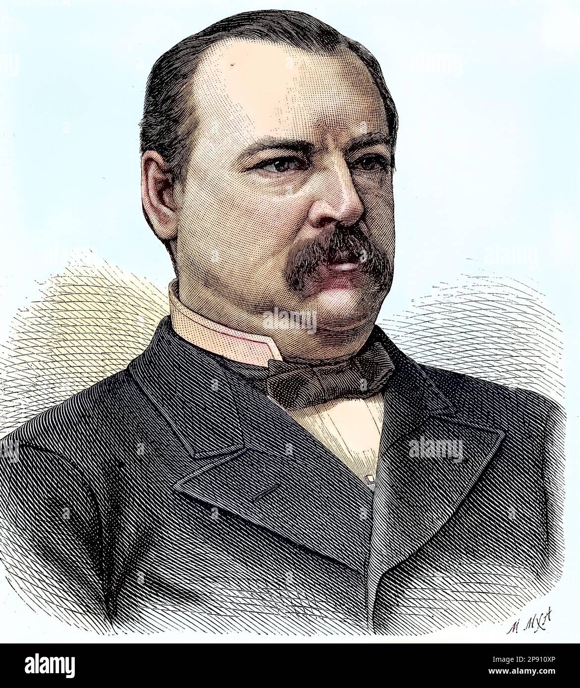 Stephen Grover Cleveland, 1837 - 1908, war ein amerikanischer Politiker und Jurist, der 22. Und 24. Präsident der Vereinigten Staaten, Historisch, Digital Restaurant Reproduktion von einer Vorlage aus dem 19. Hundert Stockfoto