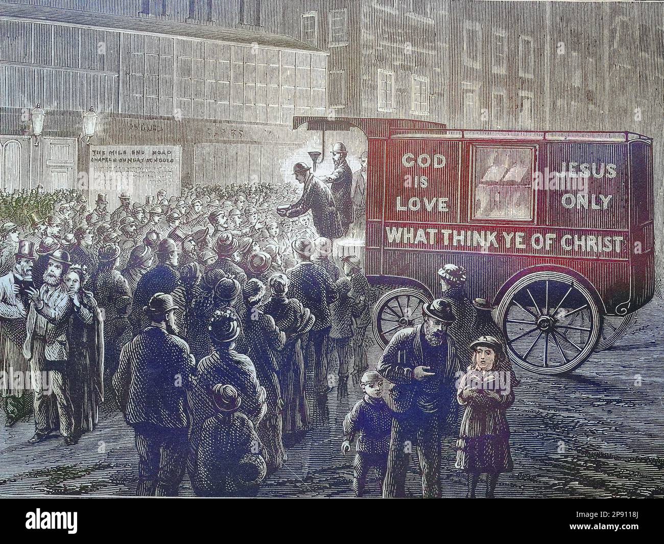 Bibelwagen in den Straßen von London, England, Missionar, Bibel, Bibelverkauf der britischen und ausländischen Bibelgesellschaft, Historisch, Digital Restaurant Reproduktion von einer Vorlage aus dem 19. Hundert Stockfoto Bibelwagen in den Straßen von London, England, Missionar, Bibel, Bibelverkauf der britischen und ausländischen Bibelgesellschaft, Historisch, Digital Restaurant Reproduktion von einer Vorlage aus dem 19. Hundert Stockfoto