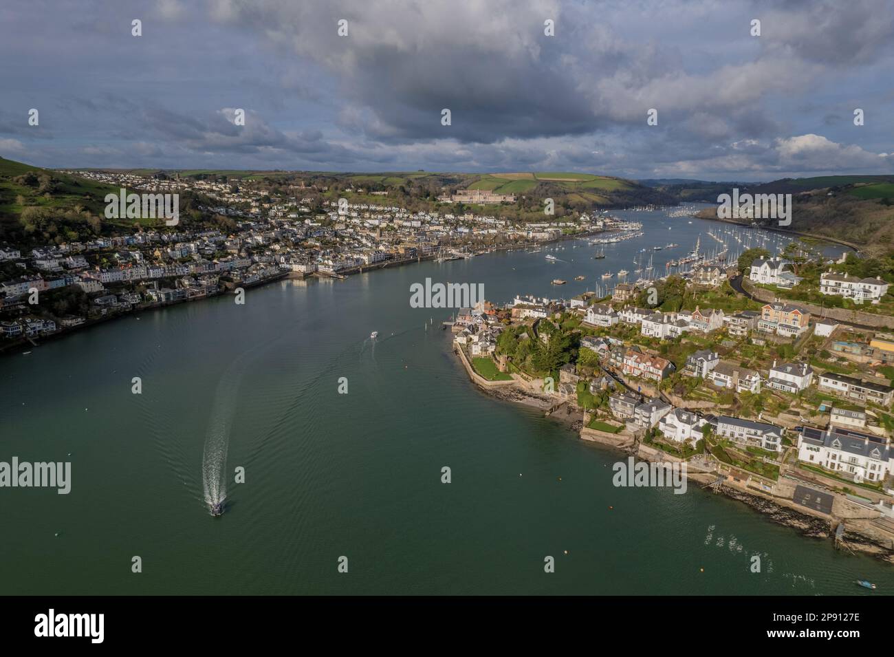 Kingwear und Dartmouth, Devon - Drohnenfoto Stockfoto
