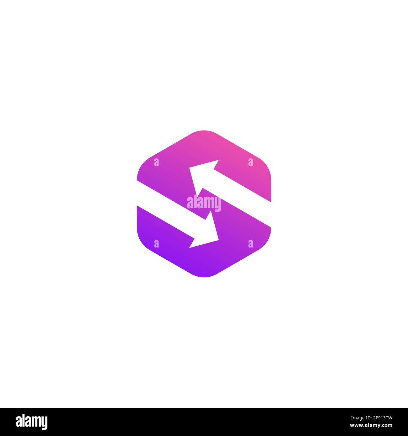 Sechseckiges Logo mit S-Pfeil Stock Vektor