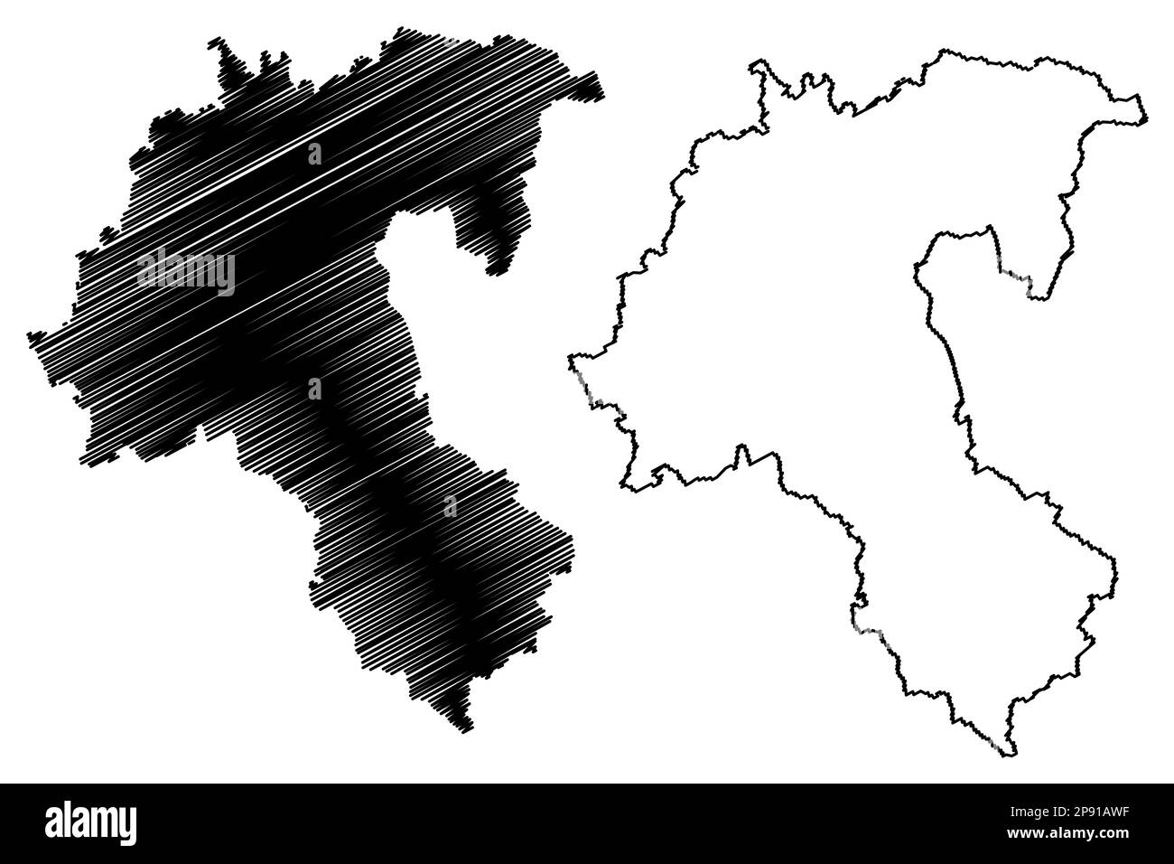 Hambleton nicht-Metropolregion (Vereinigtes Königreich von Großbritannien und Nordirland, zeremonielle Grafschaft North Yorkshire, England) Kartenvektor illu Stock Vektor
