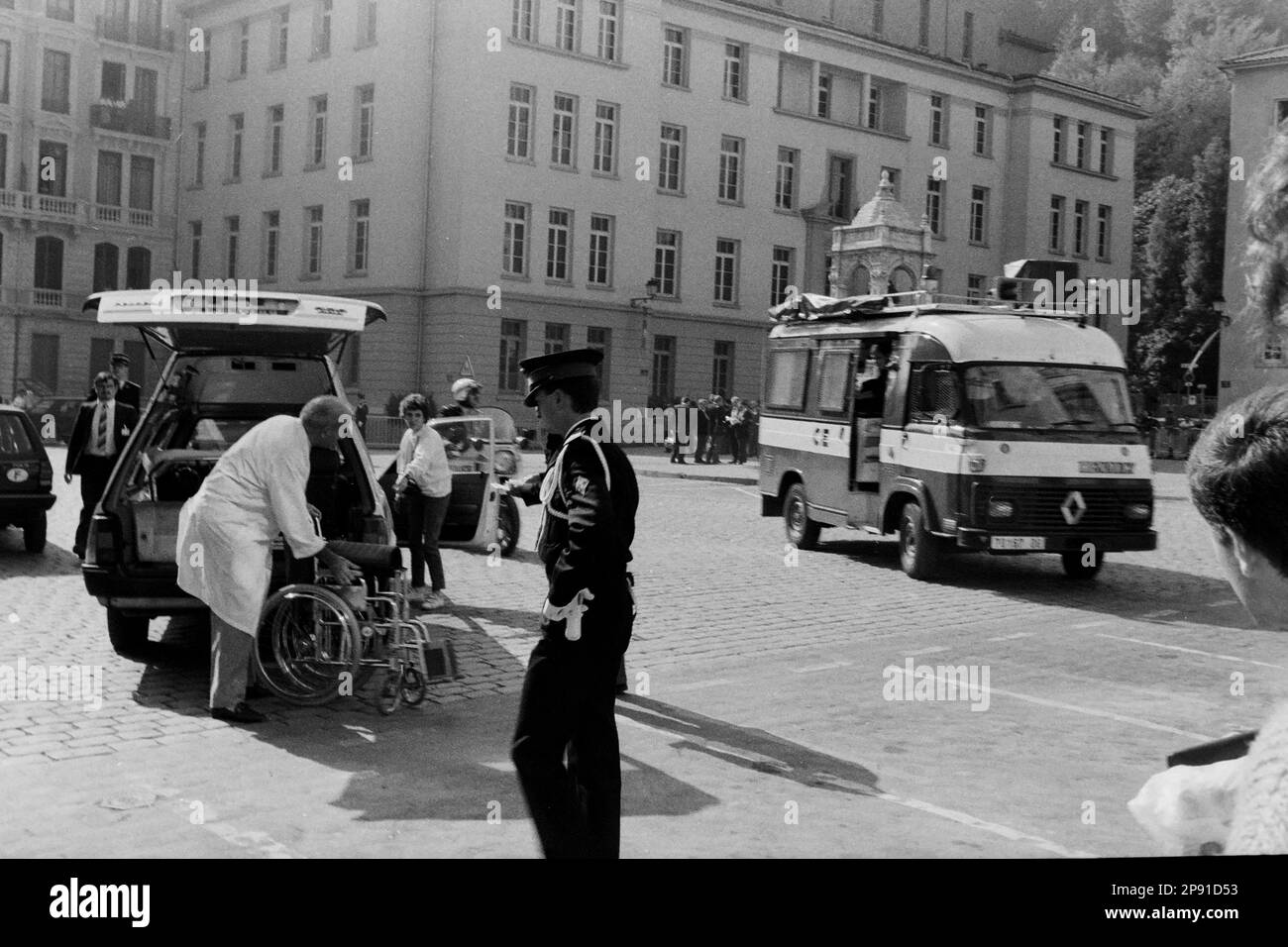 Archive 80ies; Lyon bereitet Papst Jean-Paul II. Besuch in Lyon, Frankreich vor Stockfoto
