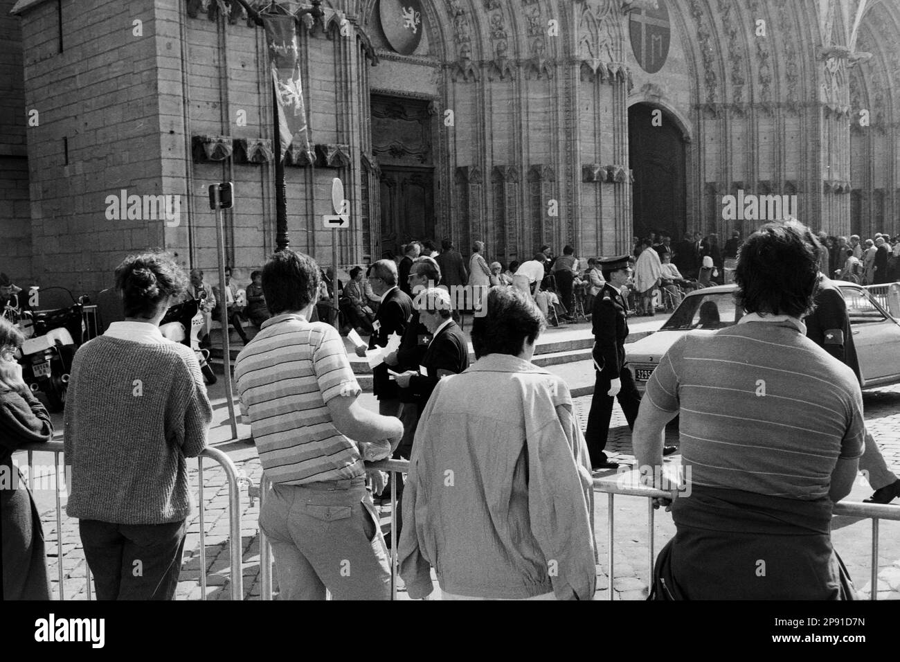 Archive 80ies; Lyon bereitet Papst Jean-Paul II. Besuch in Lyon, Frankreich vor Stockfoto