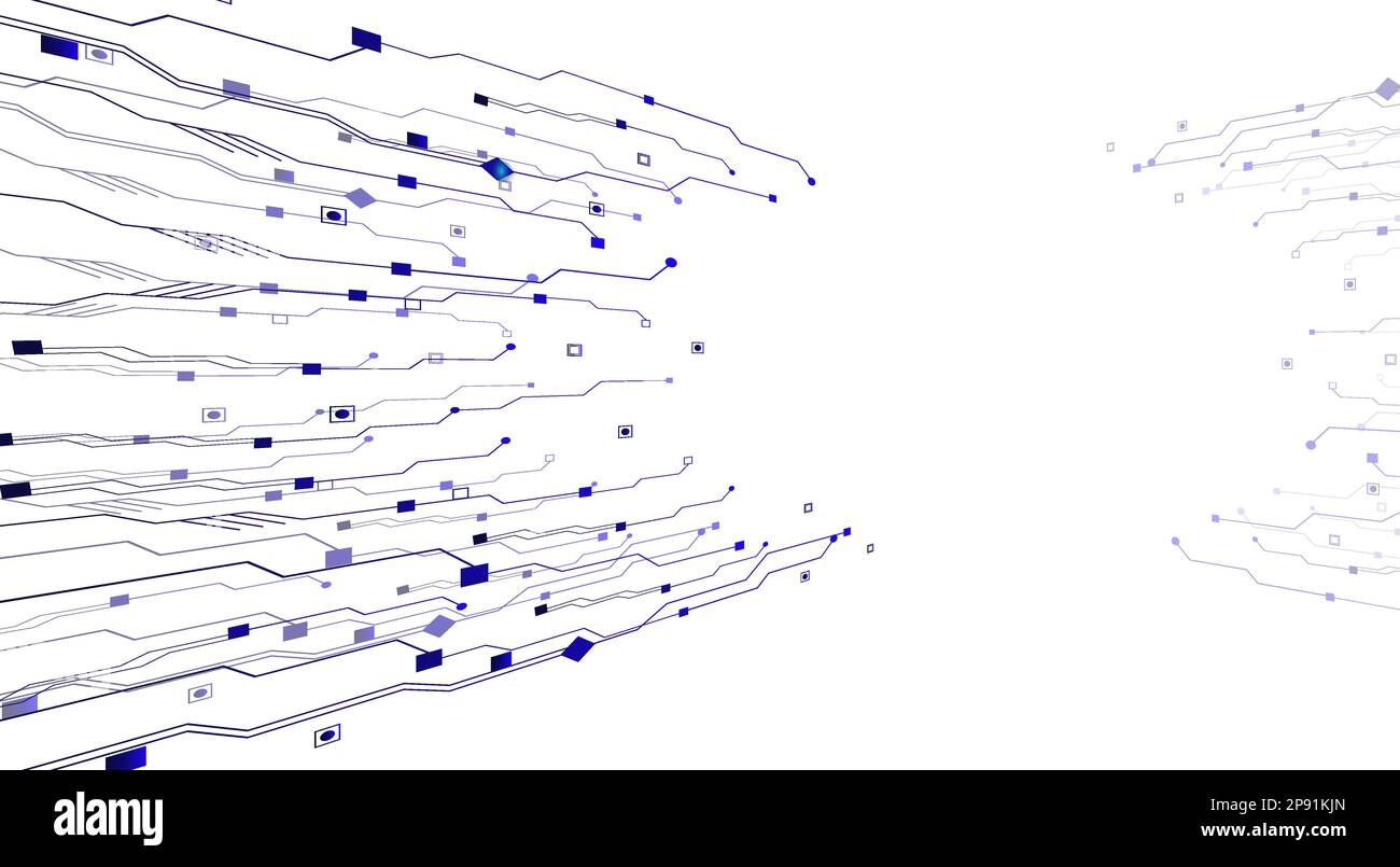 Konzept der Quantencomputertechnik, Internet, technologischer Hintergrund Stock Vektor