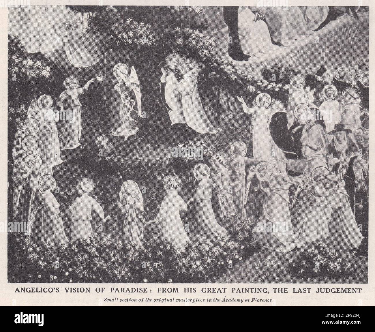 Angelicos Vision vom Paradies - aus seiner großen Qual, dem letzten Gericht. Stockfoto