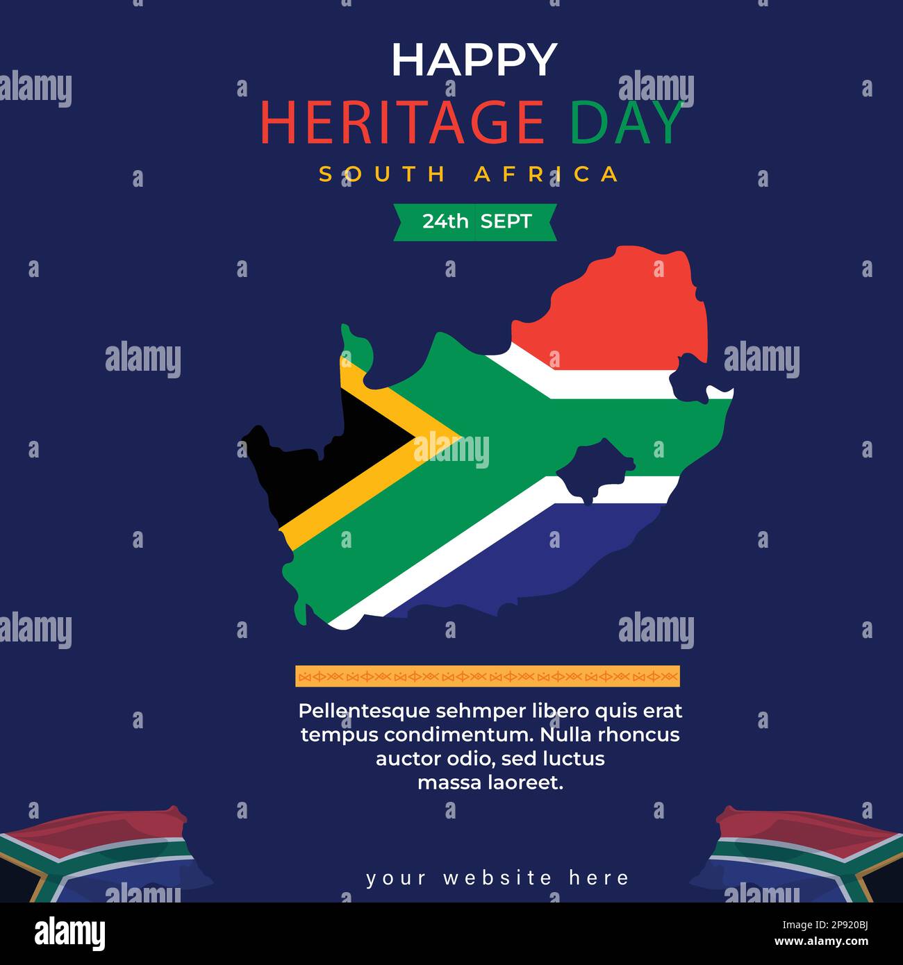 Happy South Africa Heritage Day - 24. September - quadratische Banner-Vorlage Designabbildung Stock Vektor