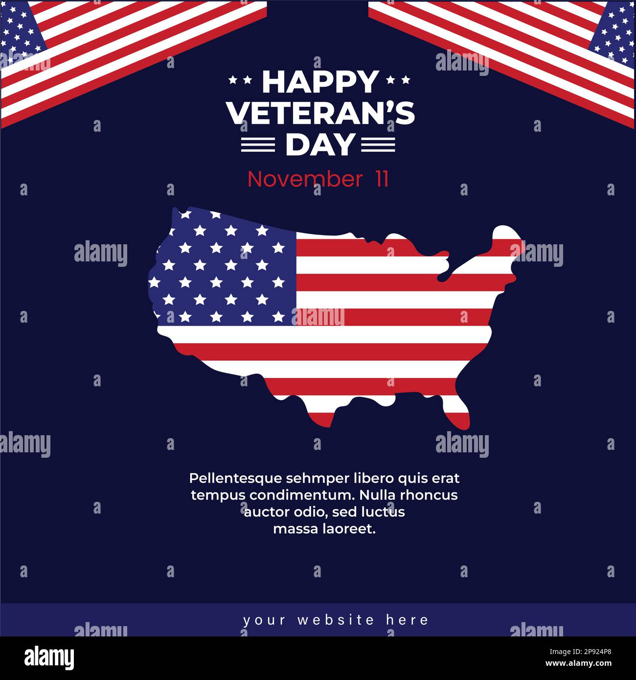 Happy Veterans Day Konzept zu Ehren aller, die gedient haben. Mit amerikanischer Flagge und Soldaten-Illustration. Stock Vektor