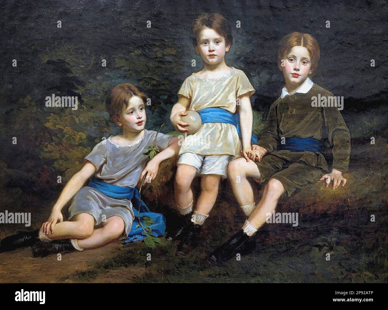 Székely Bertalan - Pfeffer Ignác unokái - Magyar Iskola - XIX Székely Bertalan - die Enkel von Ignác Pfeffer - Ungarische Schule - 19. Jahrhundert Stockfoto